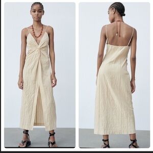 Zara textured knot dress